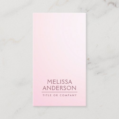 Soft pink modern minimalist professional business card