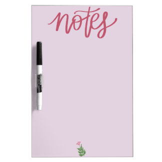 Soft Pink Notes Dry Erase Board