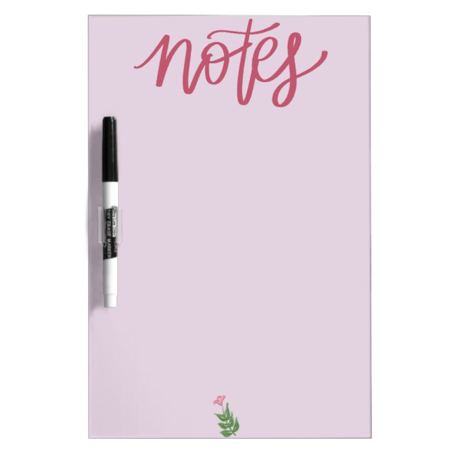 Soft Pink Notes Dry Erase Board (Front)
