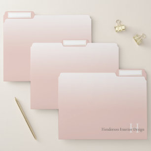 Soft Pink Ombre Personalized Office File Folders
