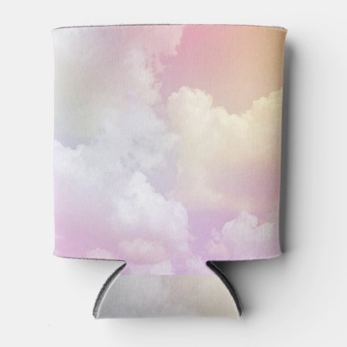 Soft Pink Orange Sky Fluffy Can Cooler