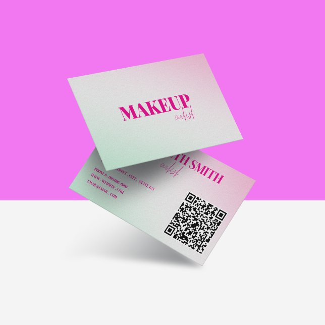 Soft Pink Painting Abstract QR Code Business Card (Creator Uploaded)