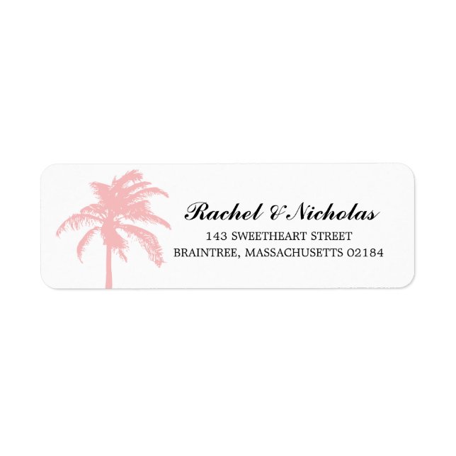 Soft Pink Palm Tree | Return Address Label (Front)
