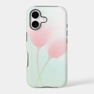 Soft Pink Pastel Tulips Wedding iPhone 17 Case