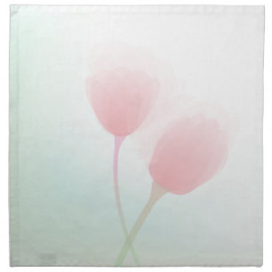 Soft Pink Pastel Tulips Wedding Napkin