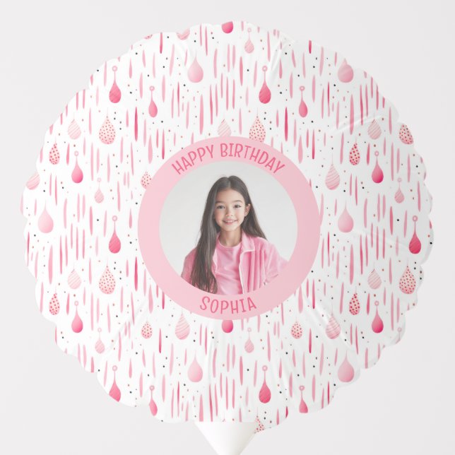 Soft Pink Pattern Photo Balloon (Front)