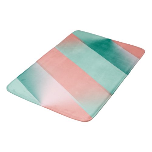 Soft Pink Peach Amber Yucca and Arbor Green Seamle Bath Mat