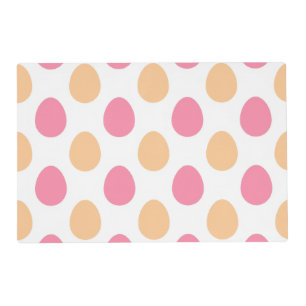 Soft Pink Peach Easter Egg Pattern Placemat
