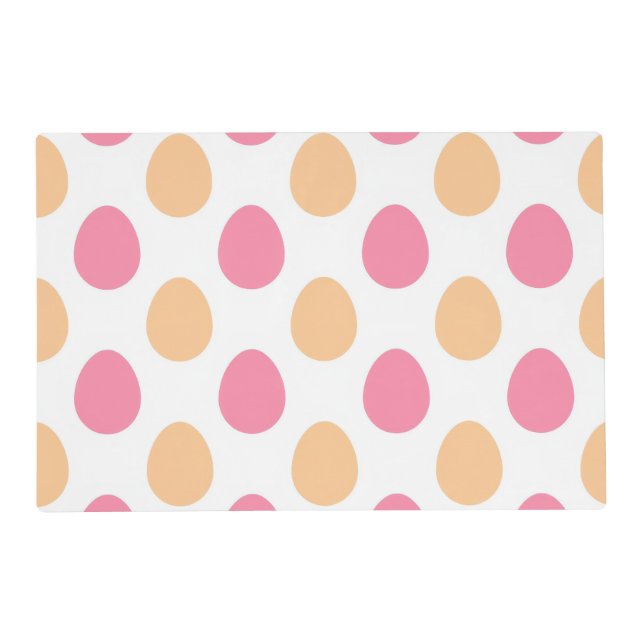 Soft Pink Peach Easter Egg Pattern Placemat (Front)