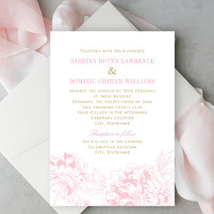 Soft Pink Peony Garden Wedding Invitation