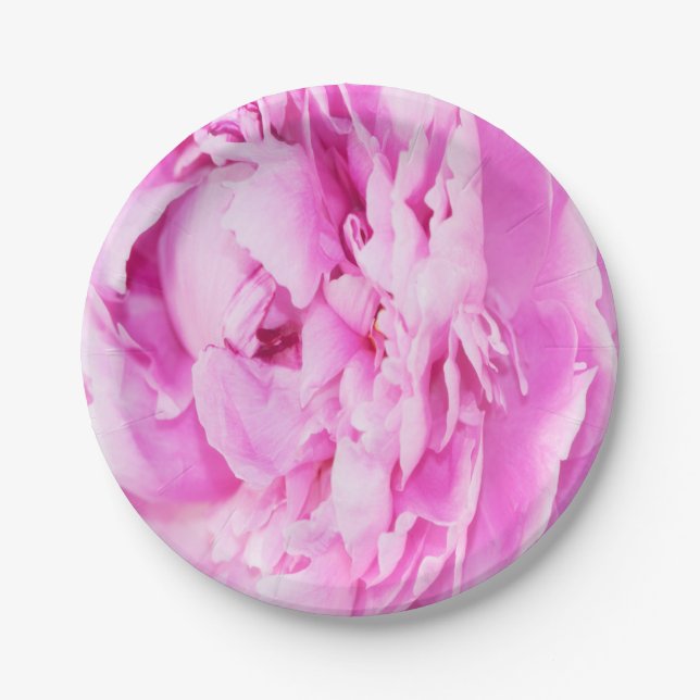 Soft Pink Peony Paper Plates (Front)