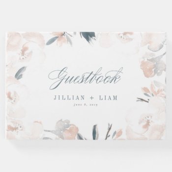 Soft Pink Peony Wedding Guestbook by blush_printables at Zazzle