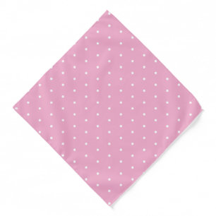 Soft Pink Pet 22 Inch Sqr Bandana with White Dots
