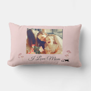 Soft Pink Photo Mother's Day Throw Pillow