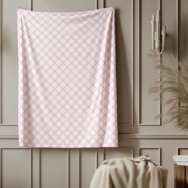 Soft Pink Plaid Blanket Classic Checkered Pattern (Soft Pink Plaid Blanket Classic Checkered Pattern)