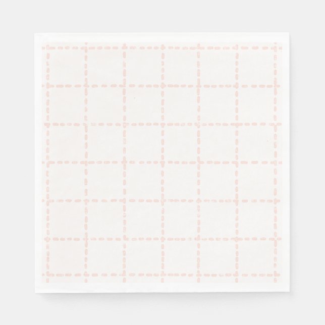 Soft Pink Plaid Preppy Girl Party Napkins (Front)