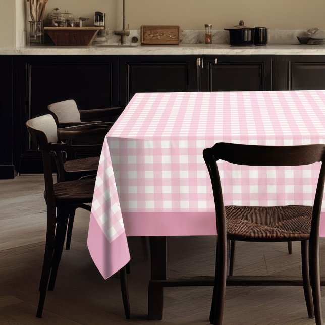 Soft Pink Plaid Tablecloth Classic Check Pattern (Soft Pink Plaid Tablecloth Classic Check Pattern)