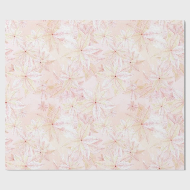 Soft Pink Poinsettias - Christmas Wrapping Paper (Flat)