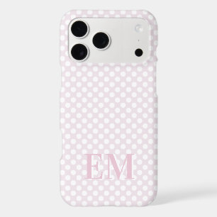 Soft Pink Polka Dot Modern Brand Monogram   iPhone 17 Pro Max Case
