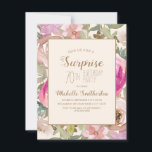 Soft Pink Purple Floral Surprise 70th Birthday Invitation<br><div class="desc">Beautiful soft pink and purple watercolor floral with sage green leaves botanical surprise 70th birthday party invitation on a cream-colored background. Contact us for help with customization or to request matching products.</div>