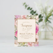 Soft Pink Purple Floral Surprise 75th Birthday Invitation (Standing Front)