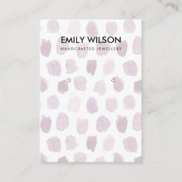 SOFT PINK PURPLE WATERCOLOR DOTS EARRING DISPLAY BUSINESS CARD