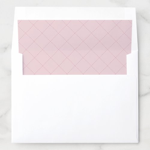 Soft Pink Quilted Fake Diagonal Stitching Pattern Envelope Liner
