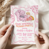 Soft Pink Retro Baby Sprinkle Pajama Party