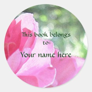 Soft Pink Rose Bookplate