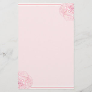 Soft Pink Rose Border Stationery