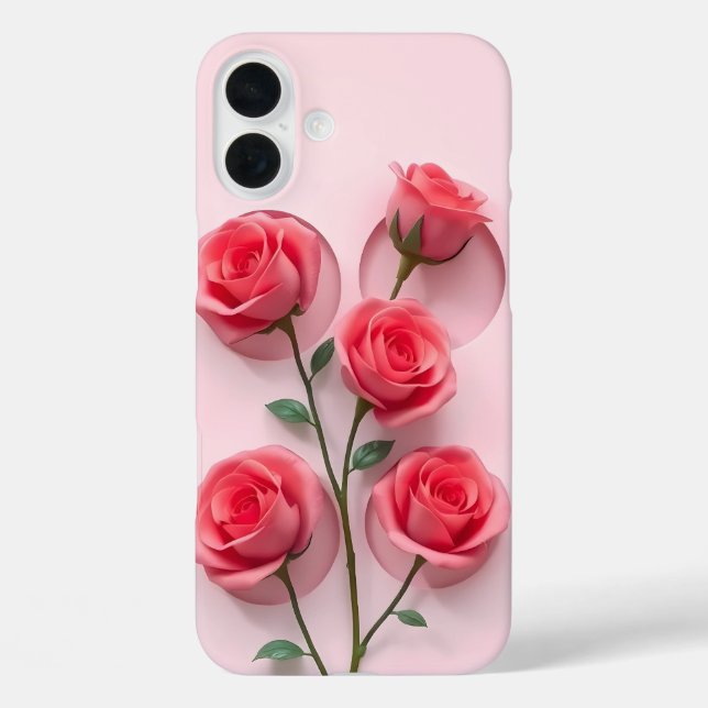 Soft Pink Rose Bouquet Art iPhone Case (Back)