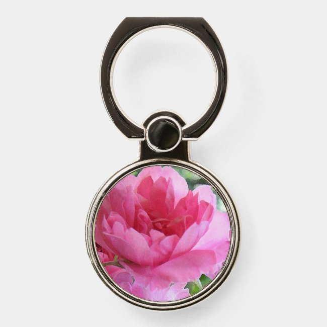 Soft Pink Rose Floral Phone Ring Holder