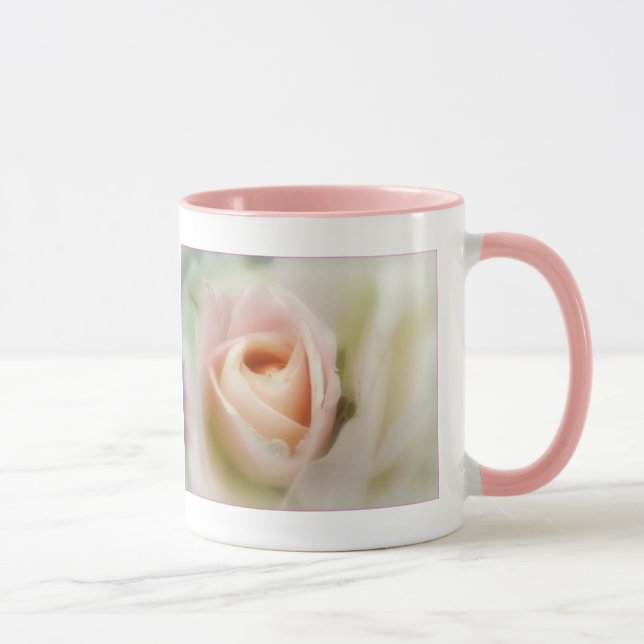 Soft Pink Rose in Full Bloom Beverage Mug (Right)
