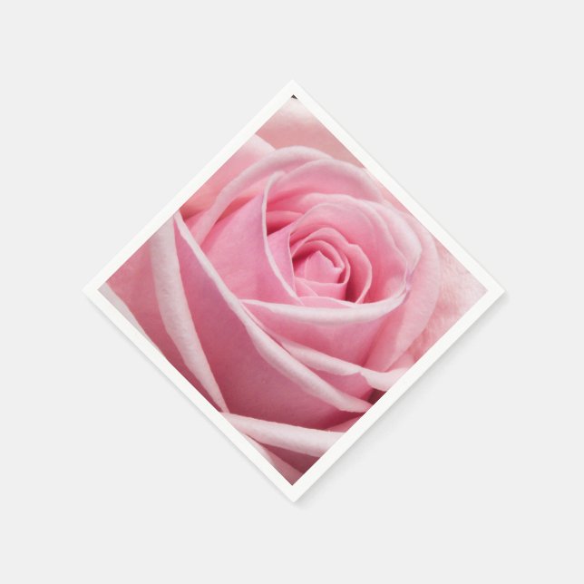 Soft Pink Rose Paper Napkins (Corner)