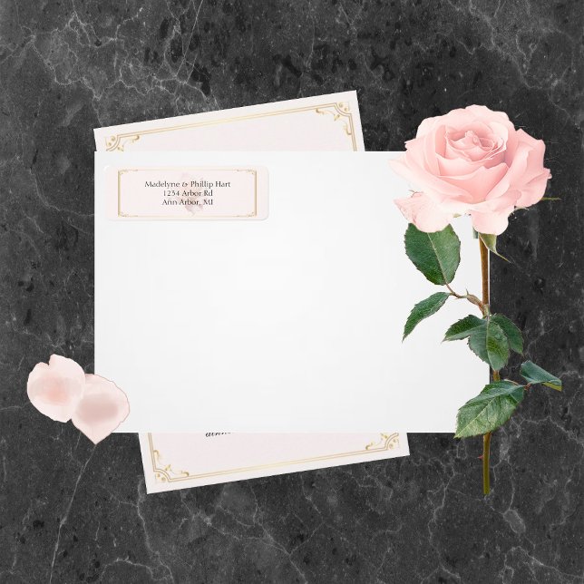 Soft Pink Rose Return Address Labels (Creator Uploaded)