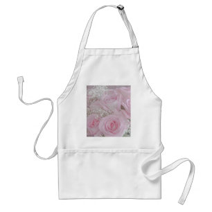 Soft Pink Roses and Baby's Breath Adult Apron