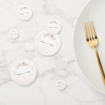 Soft Pink Roses Wedding Collection Table Confetti