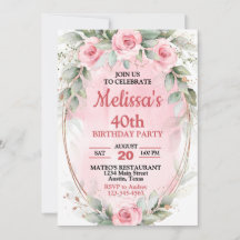 Soft Pink & Sage Green Roses Any Year Birthday