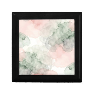 Soft Pink Sage Green Watercolor Abstract Pattern Gift Box