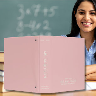 Soft Pink School 3 Ring Binder
