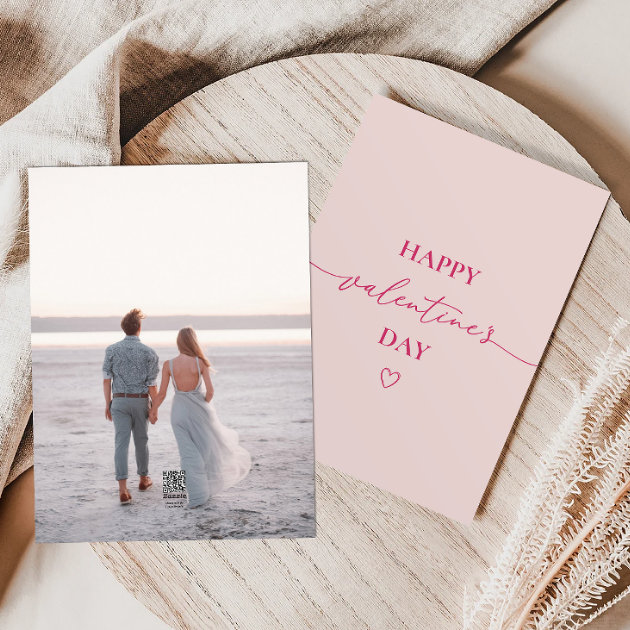Soft Pink Script Valentine's Day Card