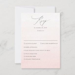 Soft Pink Shades Ombre Gradient Wedding RSVP Card