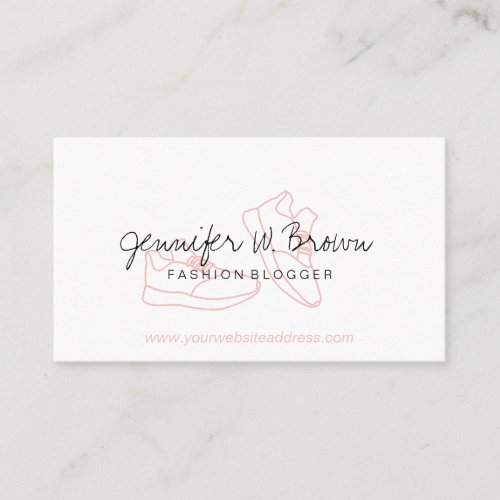 Soft Pink Shoes Sport Wear Fashion Blogger Business Card