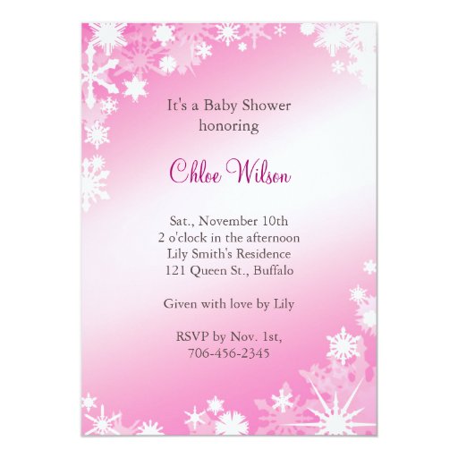 Pink Snowflake Invitations 2