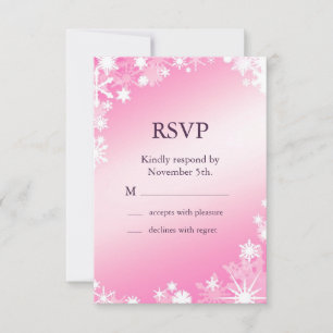 Soft Pink Snowflakes RSVP 2