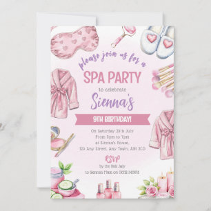 Soft Pink Spa Party Invitation - Relax & Pamper