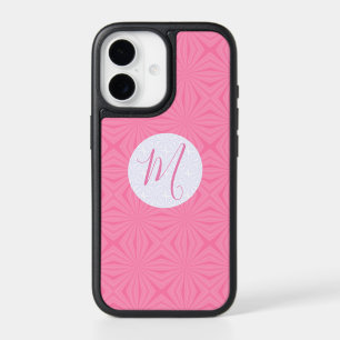 Soft Pink Squiggly Squares Personalized Initial iPhone 17 Case