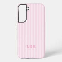 Soft Pink Striped Vintage Look Monogrammed