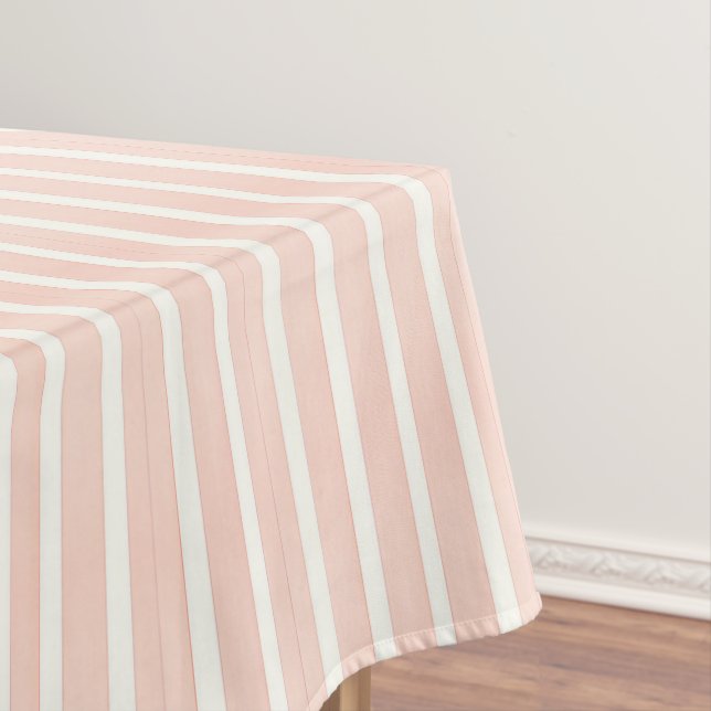 Soft Pink Stripes Tablecloth (In Situ)