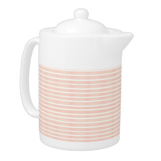 Soft Pink Stripes Teapot